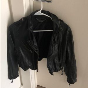 Muubaa - Brixia cropped leather biker jacket
